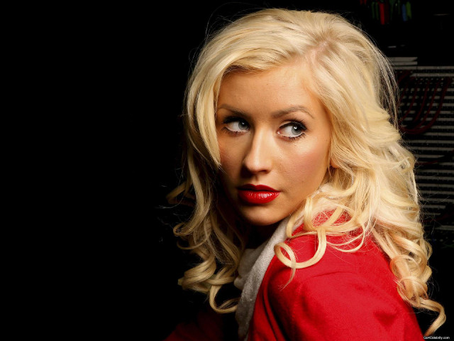 Blonde blue eyes red jacket free wallpaper for desktop - medium preview image