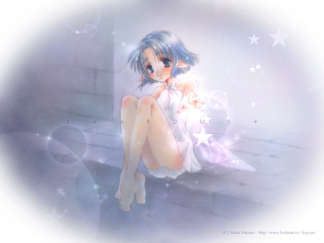 Girl starry wings dress blue free wallpaper for desktop - medium preview image