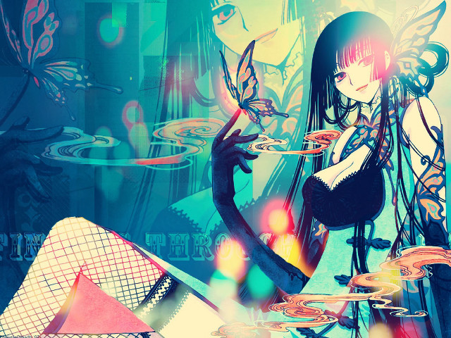 Surreal gothic manga anime butterfly free wallpaper for desktop - medium preview image
