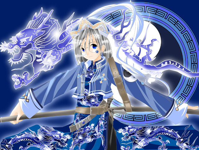 Anime dragon sword magic hexagram free wallpaper for desktop - medium preview image