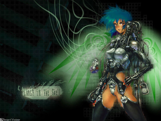Blue haired woman futuristic suit free wallpaper for desktop - medium preview image