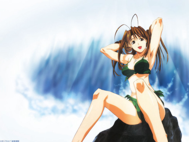 Woman bikini rock ocean wave #2 free wallpaper for desktop - medium preview image