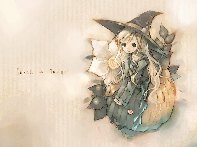 Girl hat dress pumpkin gothic free wallpaper for desktop - medium preview image