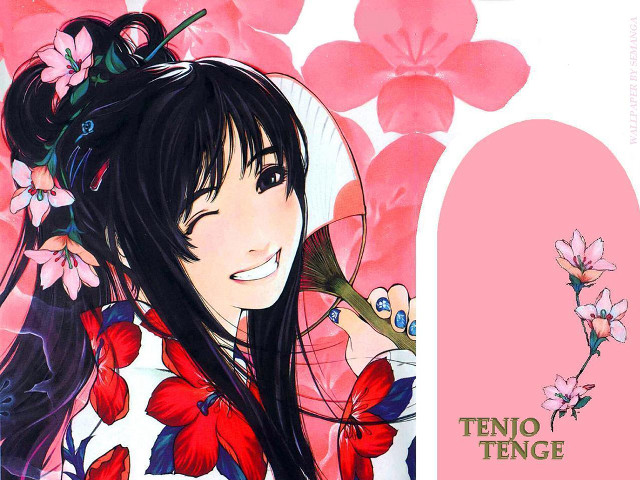 Girl flower pink anime butterfly free wallpaper for desktop - medium preview image