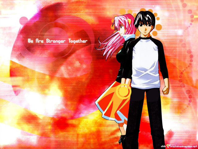 Anime couple sunset fire pink free wallpaper for desktop - medium preview image