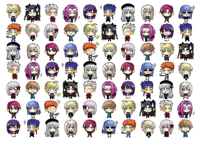 Anime characters colorful hair epic free wallpaper for desktop - medium preview image