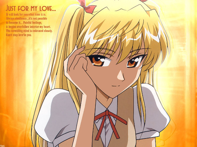 Blonde girl bowtie sad portrait free wallpaper for desktop - medium preview image