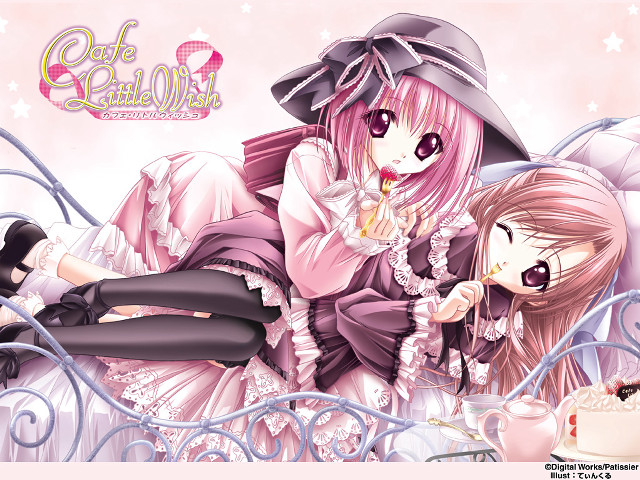 Anime girls bed cake gothic free wallpaper for desktop - medium preview image