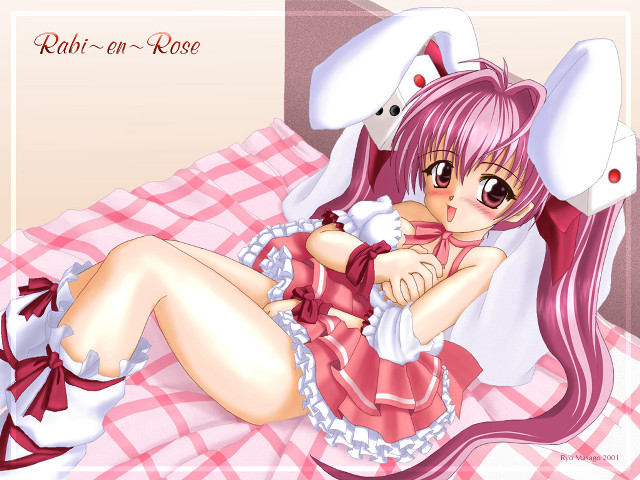 Bunny girl anime pink dress free wallpaper for desktop - medium preview image