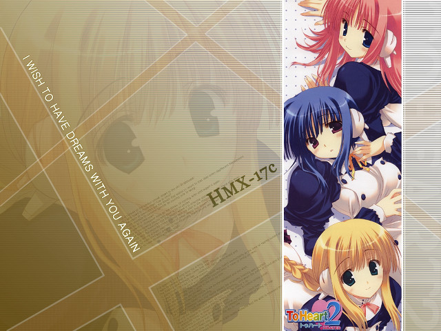 Anime girls school uniform blue free wallpaper for desktop - medium preview image