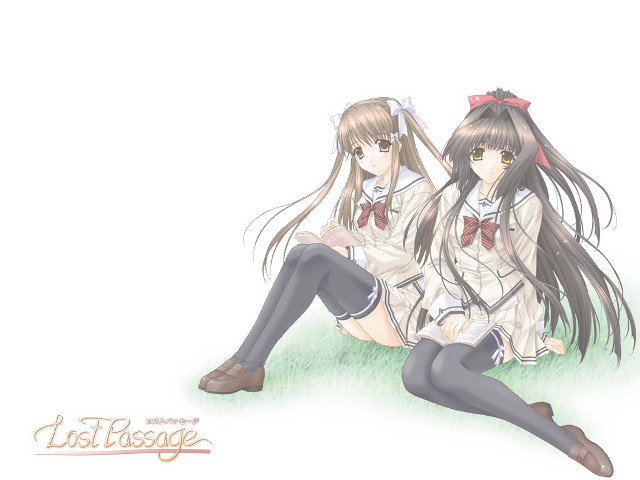 Anime girls longhair bows schooluniform #2 free wallpaper for desktop - medium preview image