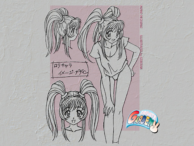 Eizan kikukawa girl ponytail threeposes free wallpaper for desktop - medium preview image