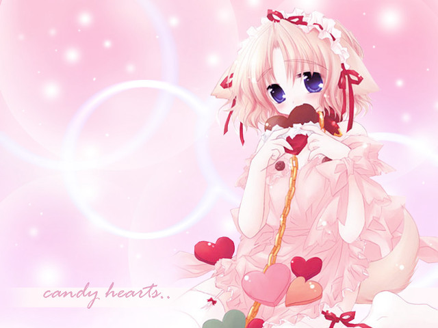 Cartoon heart nose pink bubbles free wallpaper for desktop - medium preview image