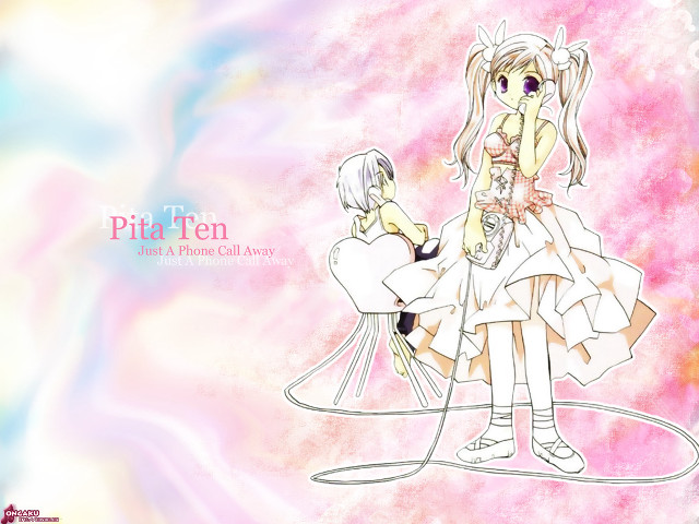 Girl boy pink background swirls free wallpaper for desktop - medium preview image