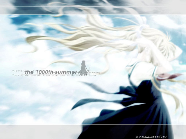Long white hair flying clouds free wallpaper for desktop - medium preview image
