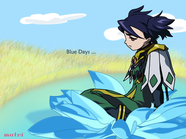 Cartoon person sitting flower field free wallpaper for desktop - medium preview image