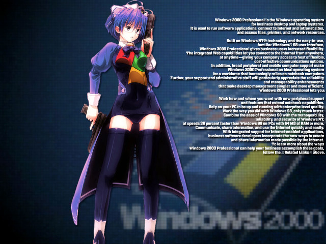 Girl blue hair gun screen free wallpaper for desktop - medium preview image