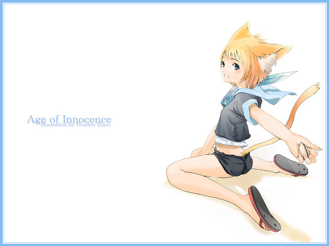 Girl bow blonde cat ears free wallpaper for desktop - medium preview image