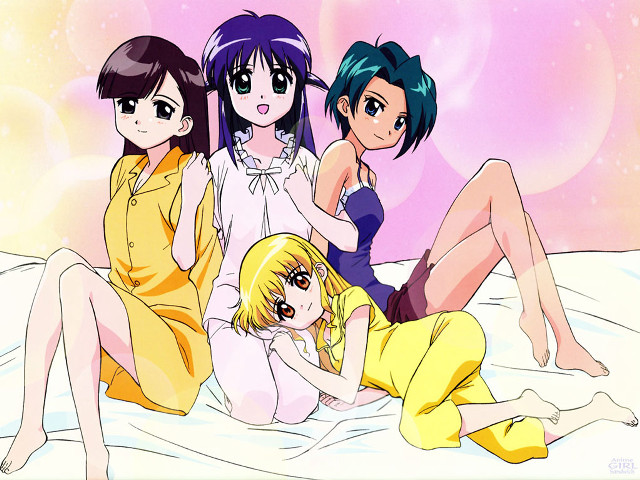 Women bed yellow dresses short free wallpaper for desktop - medium preview image