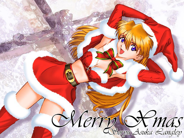 Christmas santa woman anime fur free wallpaper for desktop - medium preview image