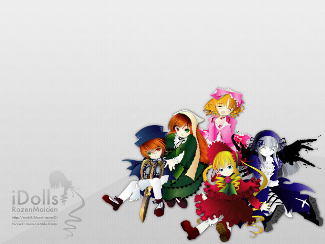 Anime characters sitting shadow 4girls free wallpaper for desktop - medium preview image