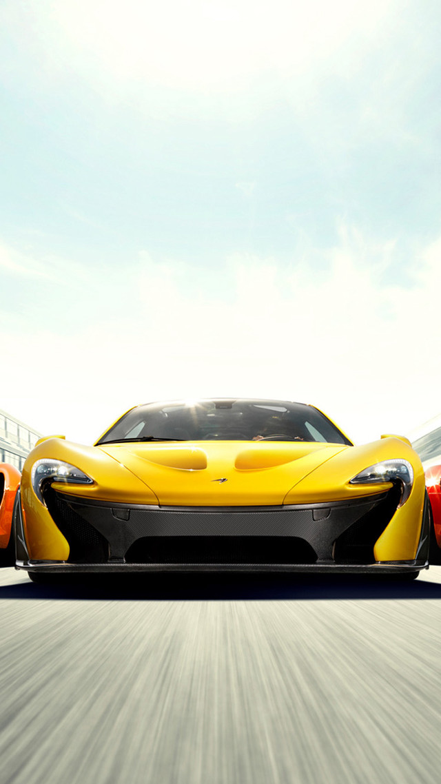 Yellow sports car bridge water free wallpaper for mobile - medium preview image
