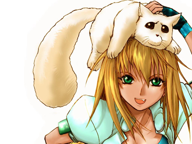 Girl cat head furry portrait free wallpaper for desktop - medium preview image