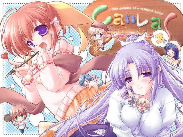 Anime girls purple hair sign free wallpaper for desktop - medium preview image