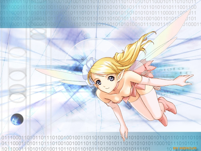 Angel fairy blonde haired flying free wallpaper for desktop - medium preview image