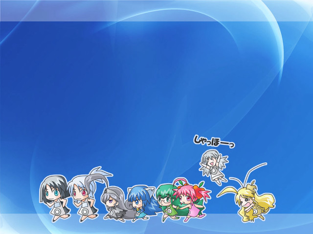Anime group bluewave chibi flying free wallpaper for desktop - medium preview image
