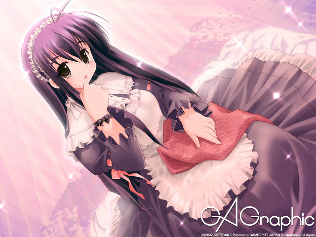 Gothic anime maid pink dress free wallpaper for desktop - medium preview image