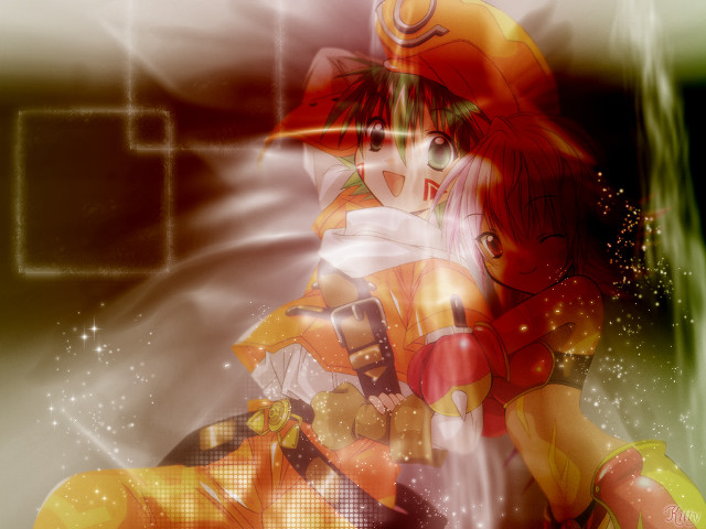 Anime girl hat red outfit free wallpaper for desktop - medium preview image