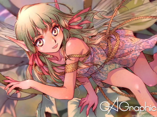 Fairy girl pink dress wings free wallpaper for desktop - medium preview image