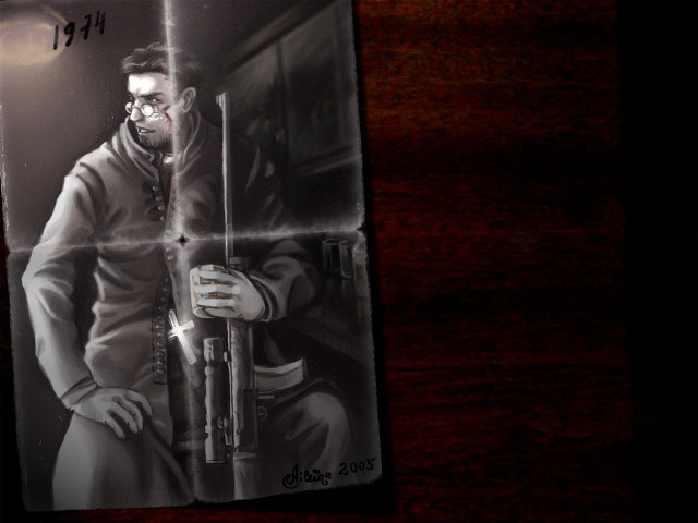 Man holding gun dark room #3 free wallpaper for desktop - medium preview image