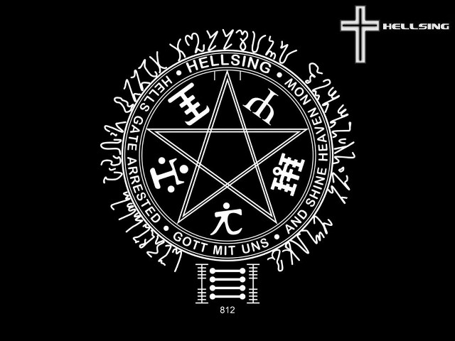 Pentagramus hellsing cross gothic occult free wallpaper for desktop - medium preview image
