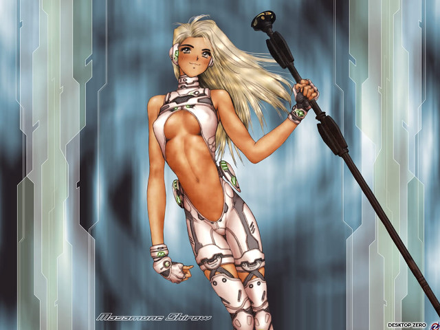 Dark skinned woman sword blonde free wallpaper for desktop - medium preview image