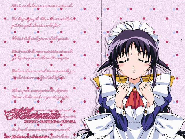 Ayako rokkaku maid apron pink free wallpaper for desktop - medium preview image