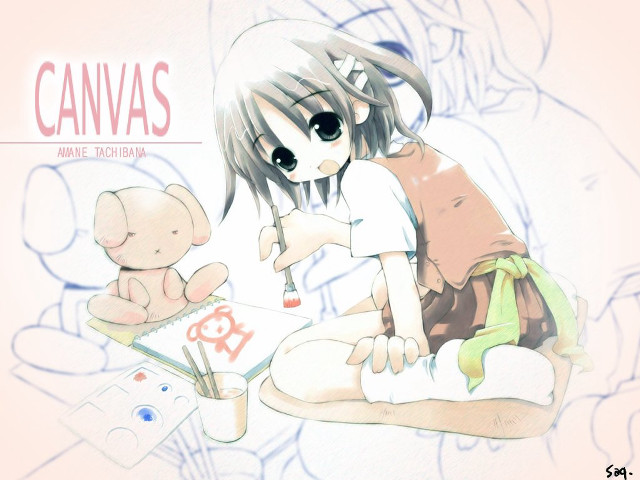 Girl teddy bear book manga free wallpaper for desktop - medium preview image