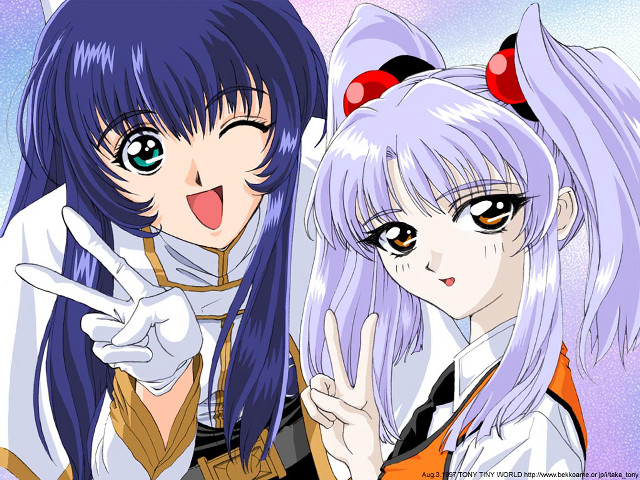 Anime girls horns long hair free wallpaper for desktop - medium preview image