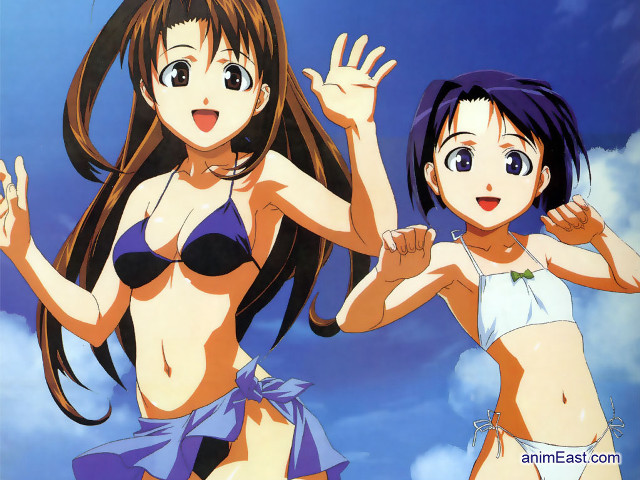Anime girls bikinis sky waving free wallpaper for desktop - medium preview image