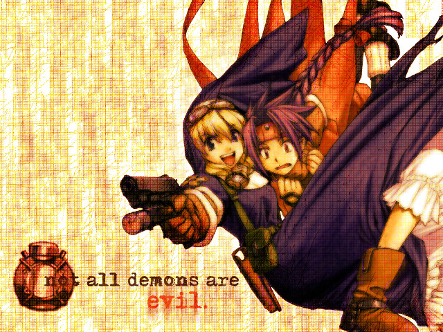 Anime characters guns beer demons free wallpaper for desktop - medium preview image