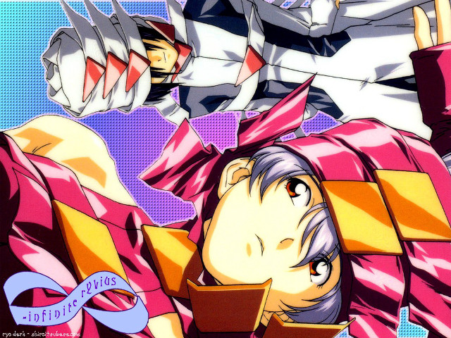 Anime sword pinkoutfit background purplehair free wallpaper for desktop - medium preview image