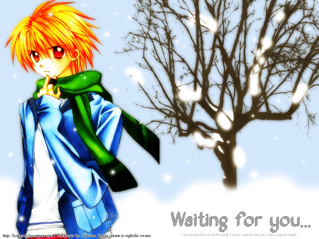 Young man orange hair scarf free wallpaper for desktop - medium preview image