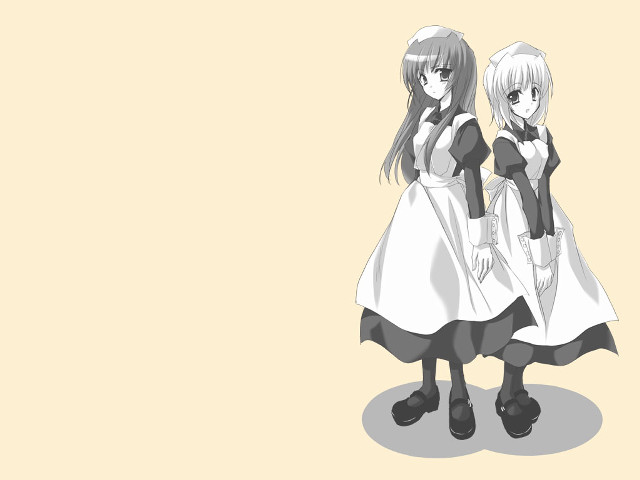 Anime girls white dresses yellow free wallpaper for desktop - medium preview image