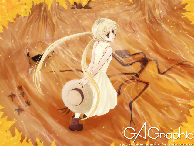 Girl white dress hat bird free wallpaper for desktop - medium preview image