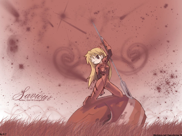 Girl sword rock grass pink free wallpaper for desktop - medium preview image