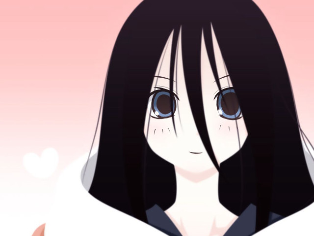 Woman black hair blue eyes #3 free wallpaper for desktop - medium preview image