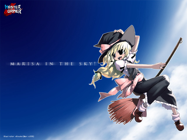 Witch flying girl broom blonde free wallpaper for desktop - medium preview image