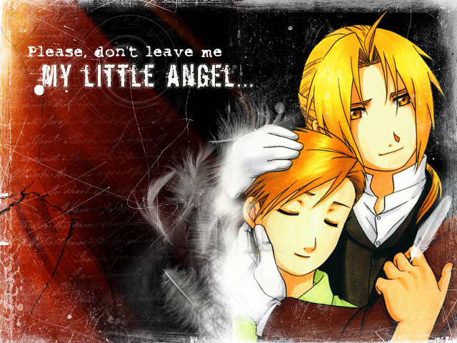 Hugging anime brothers angel night free wallpaper for desktop - medium preview image