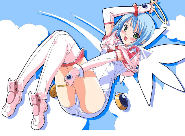 Cartoon girl cat bird angel free wallpaper for desktop - medium preview image